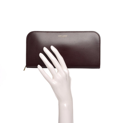 Saint Laurent Calfskin Classic Zip Around Continental Wallet Bordeaux 2 of 7