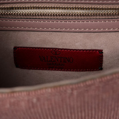 Valentino Garavani Vitello Beaded Small Glam Lock Rockstud Flap Poudre 6 of 10