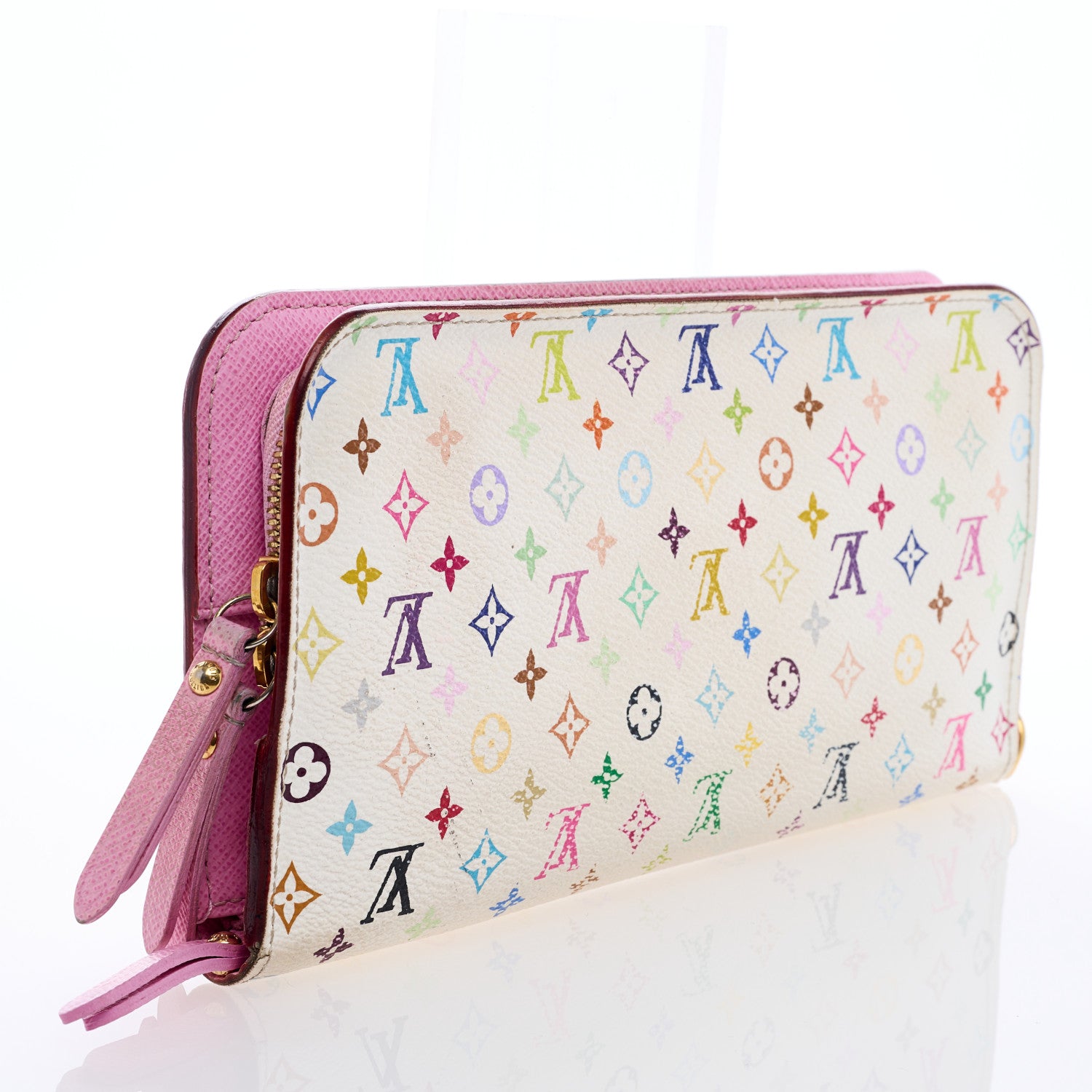 Louis Vuitton Monogram Multicolor Insolite Wallet White Litchi 3 of 6