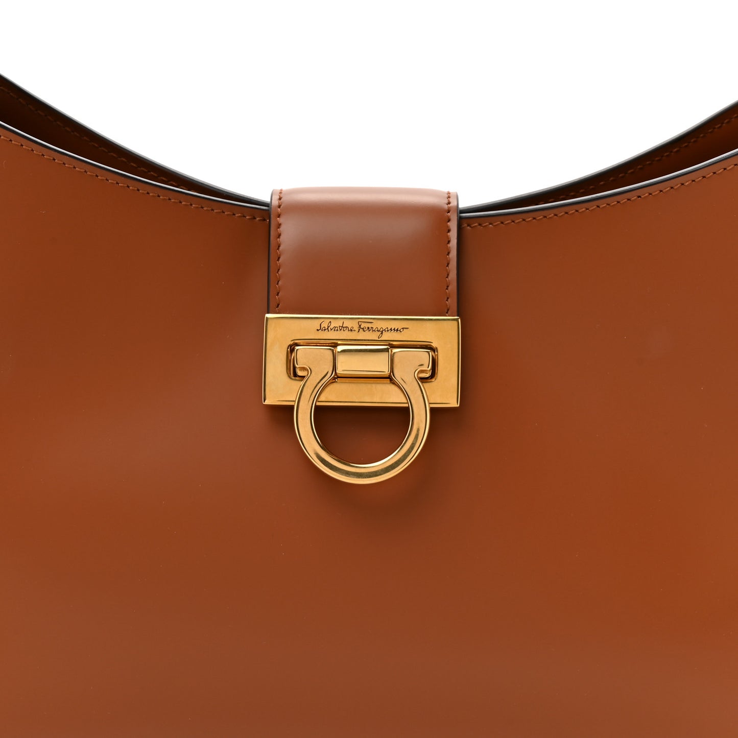 Calfskin Trifolio Shoulder Bag Siena Tan