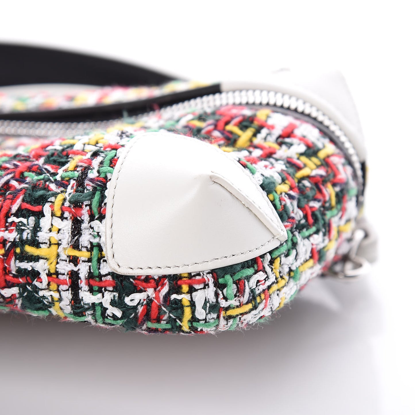 Tweed Calfskin Street Allure Waist Bag White Multicolor