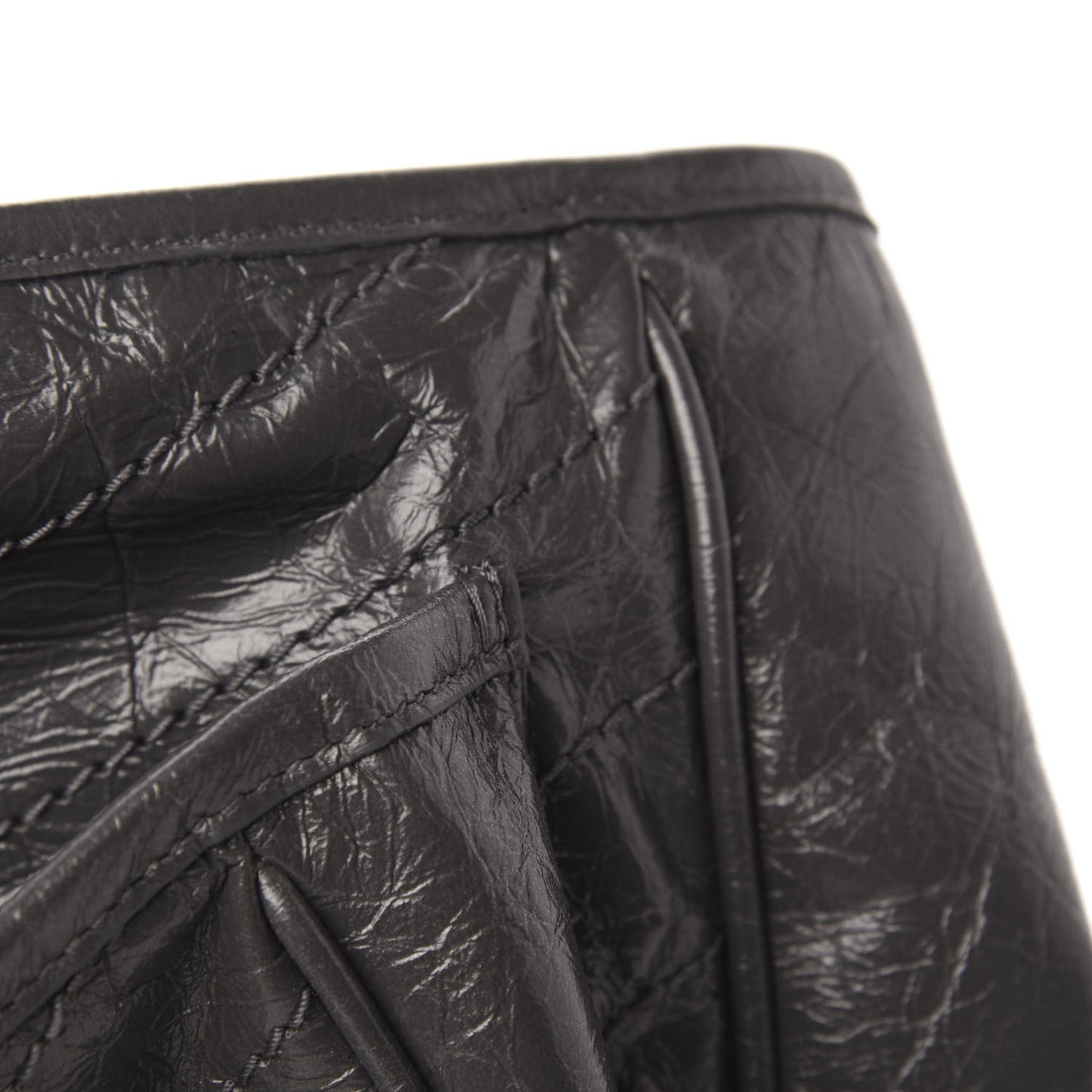 Crinkled Calfskin Matelasse Monogram Medium Niki Chain Satchel Storm