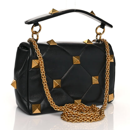 Valentino Garavani Nappa Medium Roman Stud Shoulder Bag Black 3 of 9