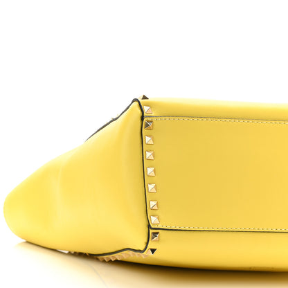 Valentino Garavani Vitello Rockstud Double Handle Tote Naples Yellow 8 of 9