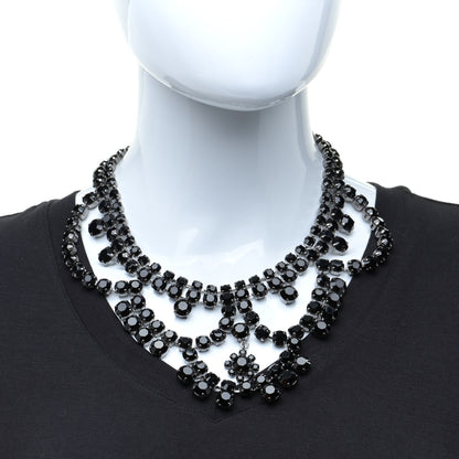 Saint Laurent Crystal Necklace Black Silver 2 of 6