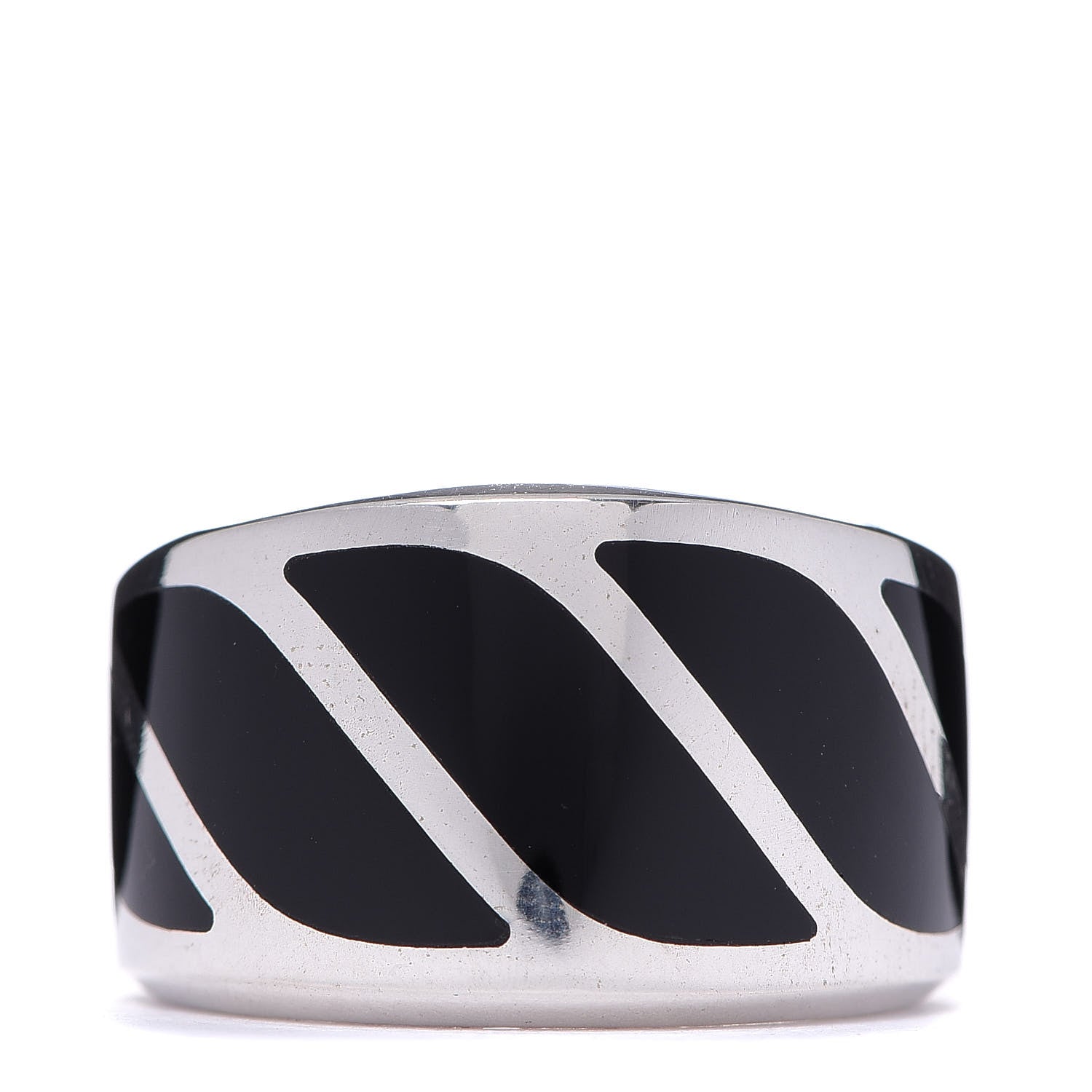 David Yurman Sterling Silver Black Onyx 16mm Graphic Cable Band Ring 62 10 1 of 3