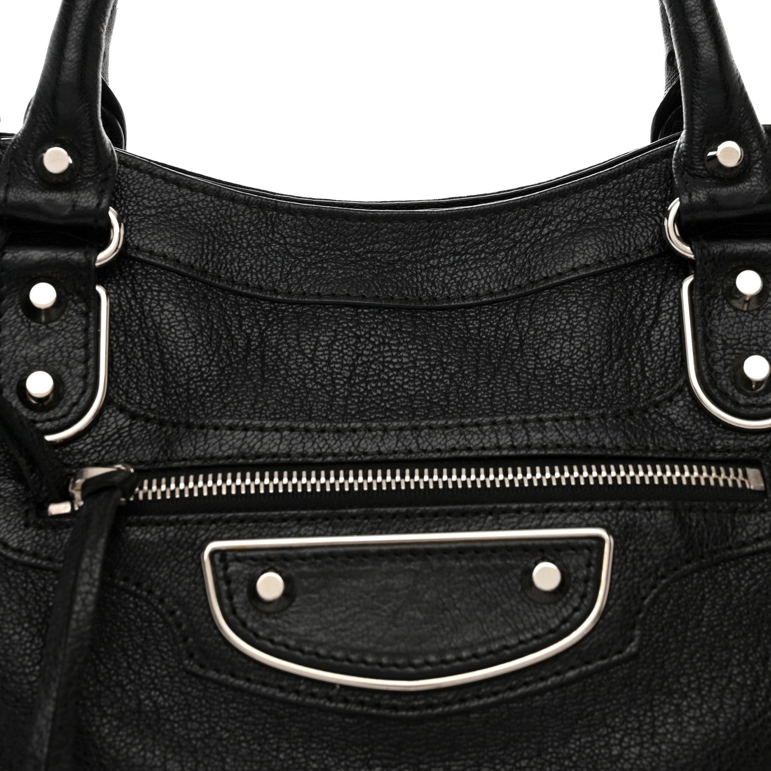 Balenciaga Chevre Silver Metallic Edge Hardware Velo Black 8 of 10