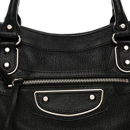 Balenciaga Chevre Silver Metallic Edge Hardware Velo Black 8 of 10