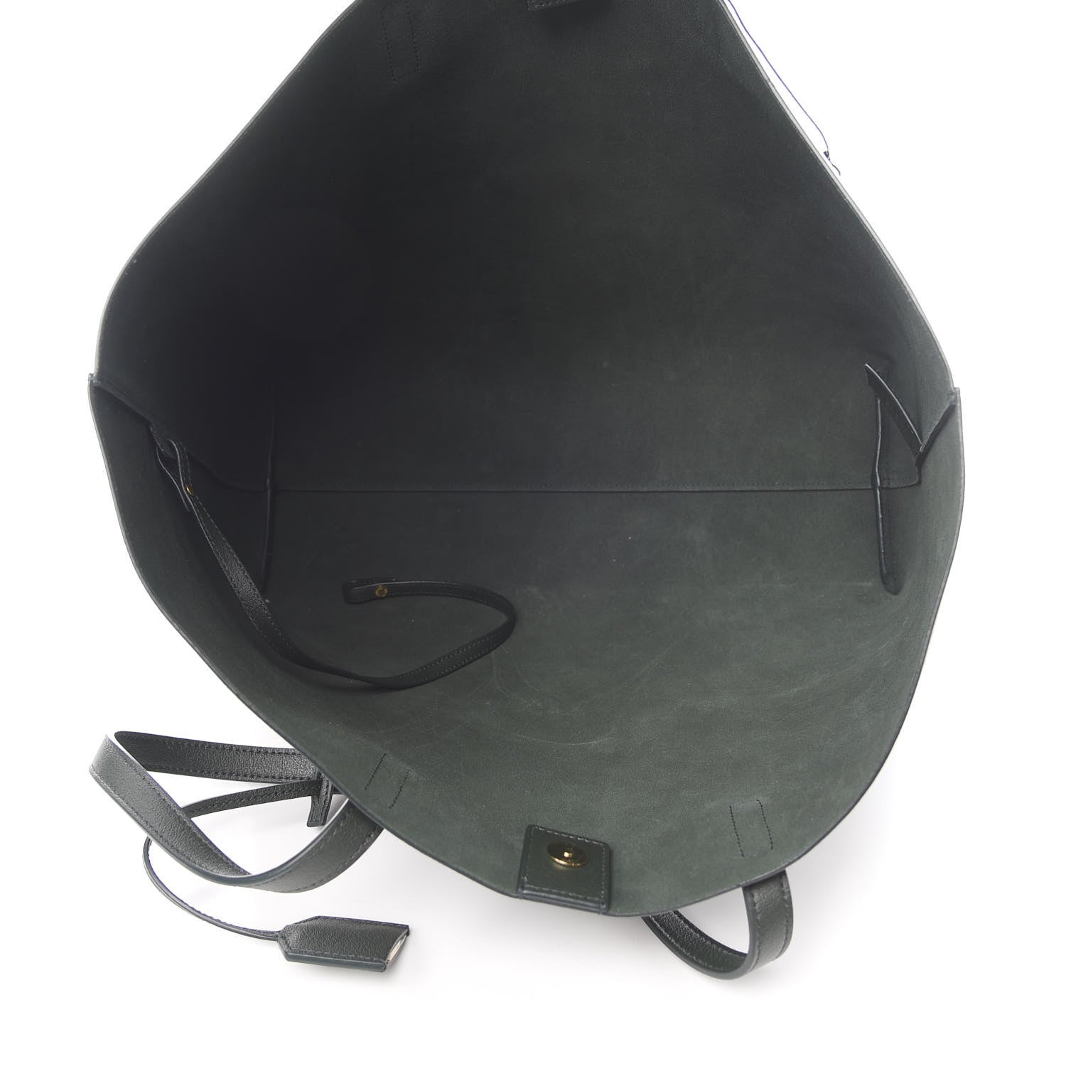 Saint Laurent Calfskin Large Shopping Tote Dark Green 6 of 11