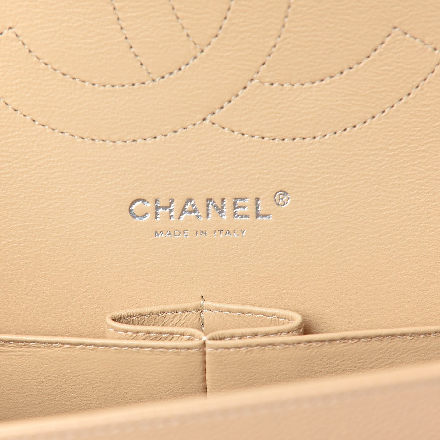 Caviar Quilted Jumbo Double Flap Beige