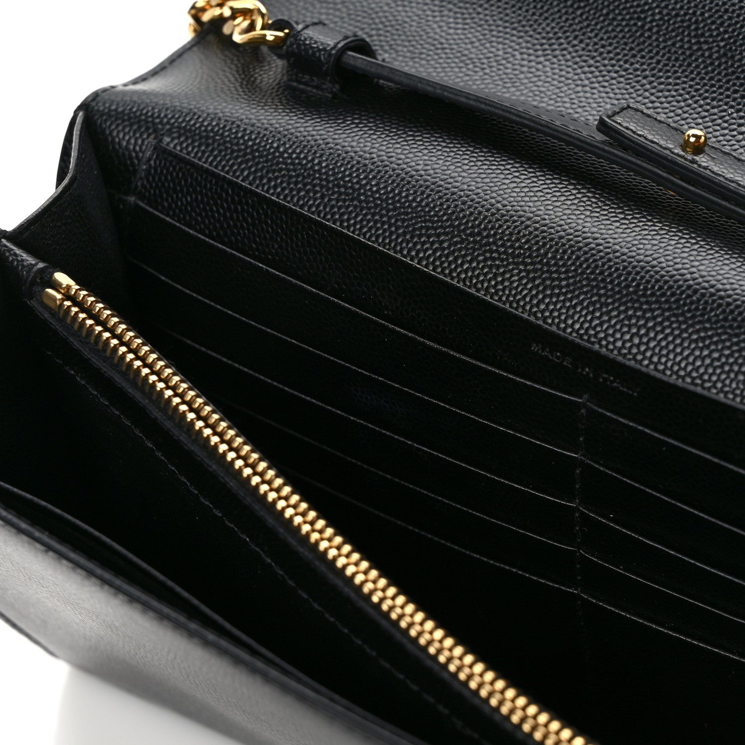 Saint Laurent Grain De Poudre Monogram Chain Wallet Black 13 of 15