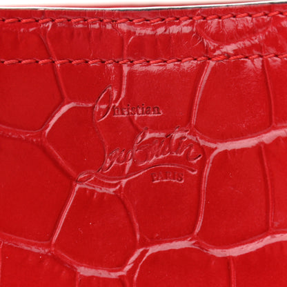 Christian Louboutin Crocodile Embossed Calfskin Spiked Mini Cabarock Shopper Tote Red 7 of 10