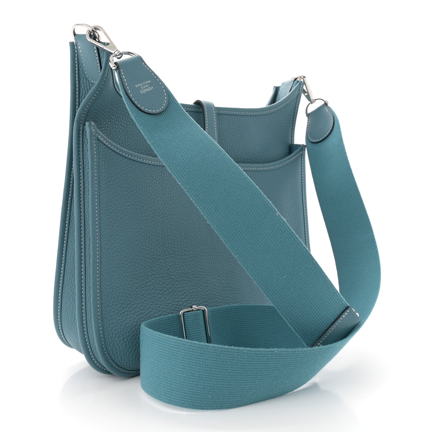 Hermes Taurillon Clemence Evelyne III PM New Blue Jean 2 of 11
