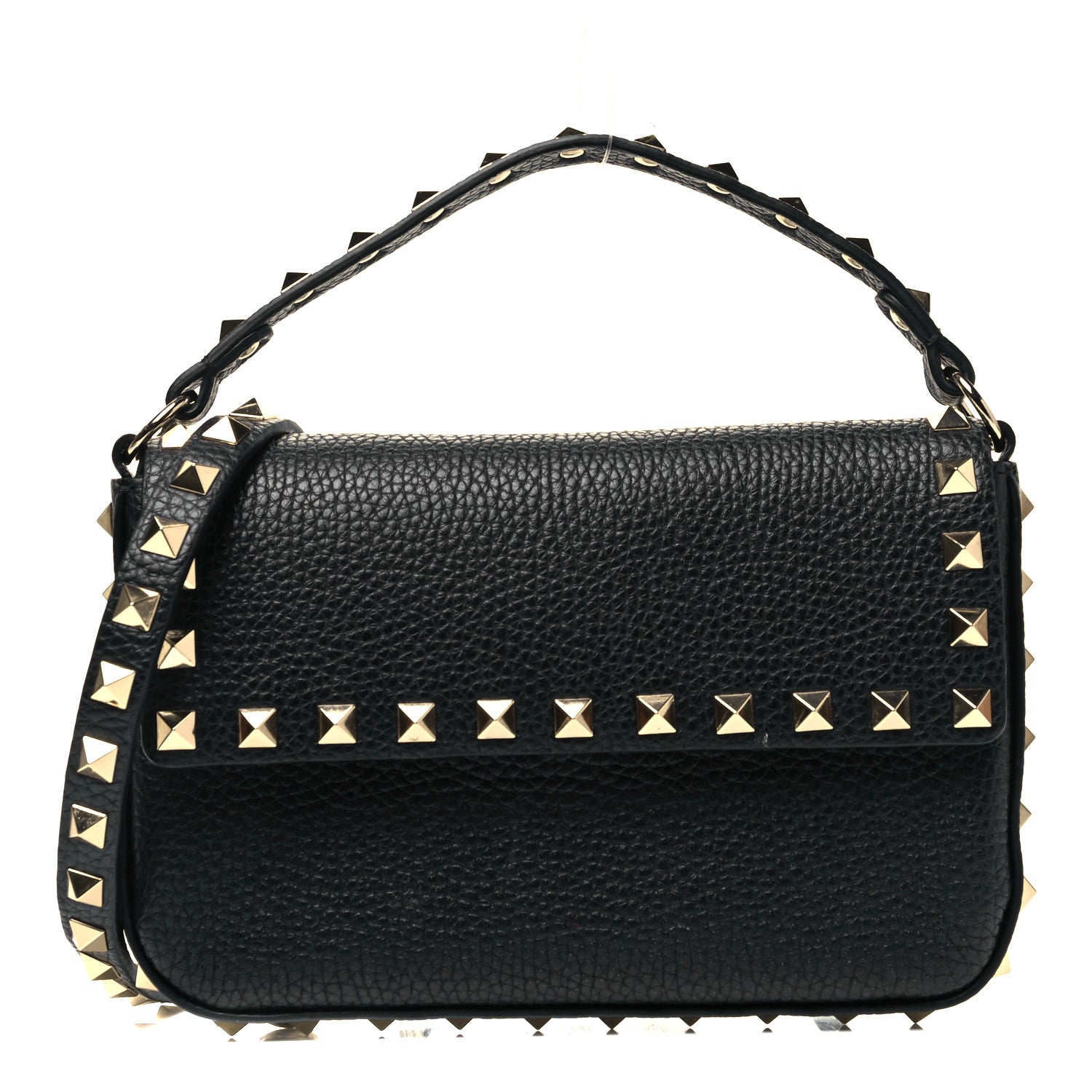 Valentino Garavani Grainy Calfskin Rockstud Crossbody Pouch Black 1 of 7