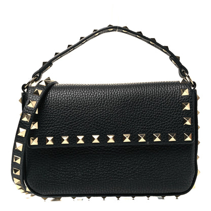 Valentino Garavani Grainy Calfskin Rockstud Crossbody Pouch Black 1 of 7