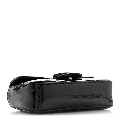 Gucci Patent Lambskin Enamel Matelasse Monochrome Super Mini GG Marmont Shoulder Bag Black 4 of 12