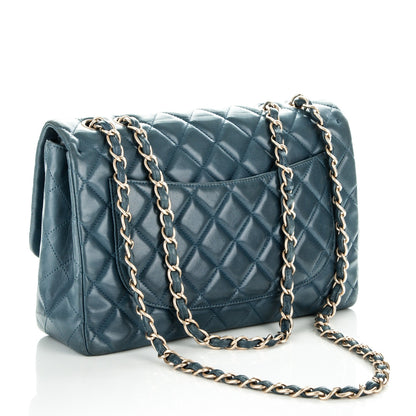 Chanel Lambskin Quilted Jumbo Single Flap Blue 3 of 7