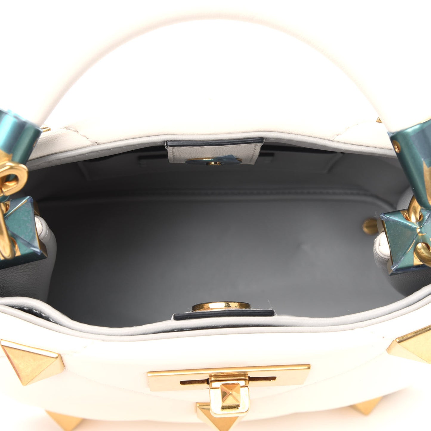 Nappa Mini Roman Stud The Handle Bag Ivory