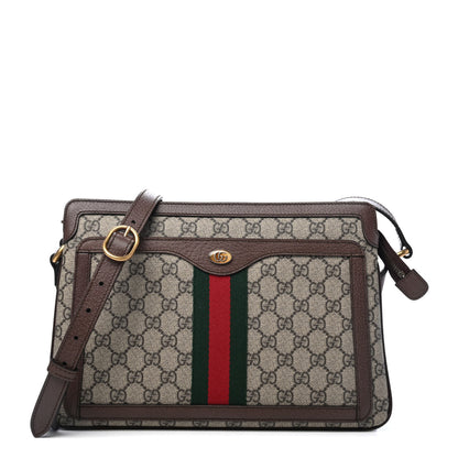 Gucci GG Supreme Monogram Web Medium Ophidia Shoulder Bag Beige New Acero 1 of 4