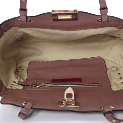 Valentino Garavani Vitello Small Rockstud Tote Poudre 6 of 8