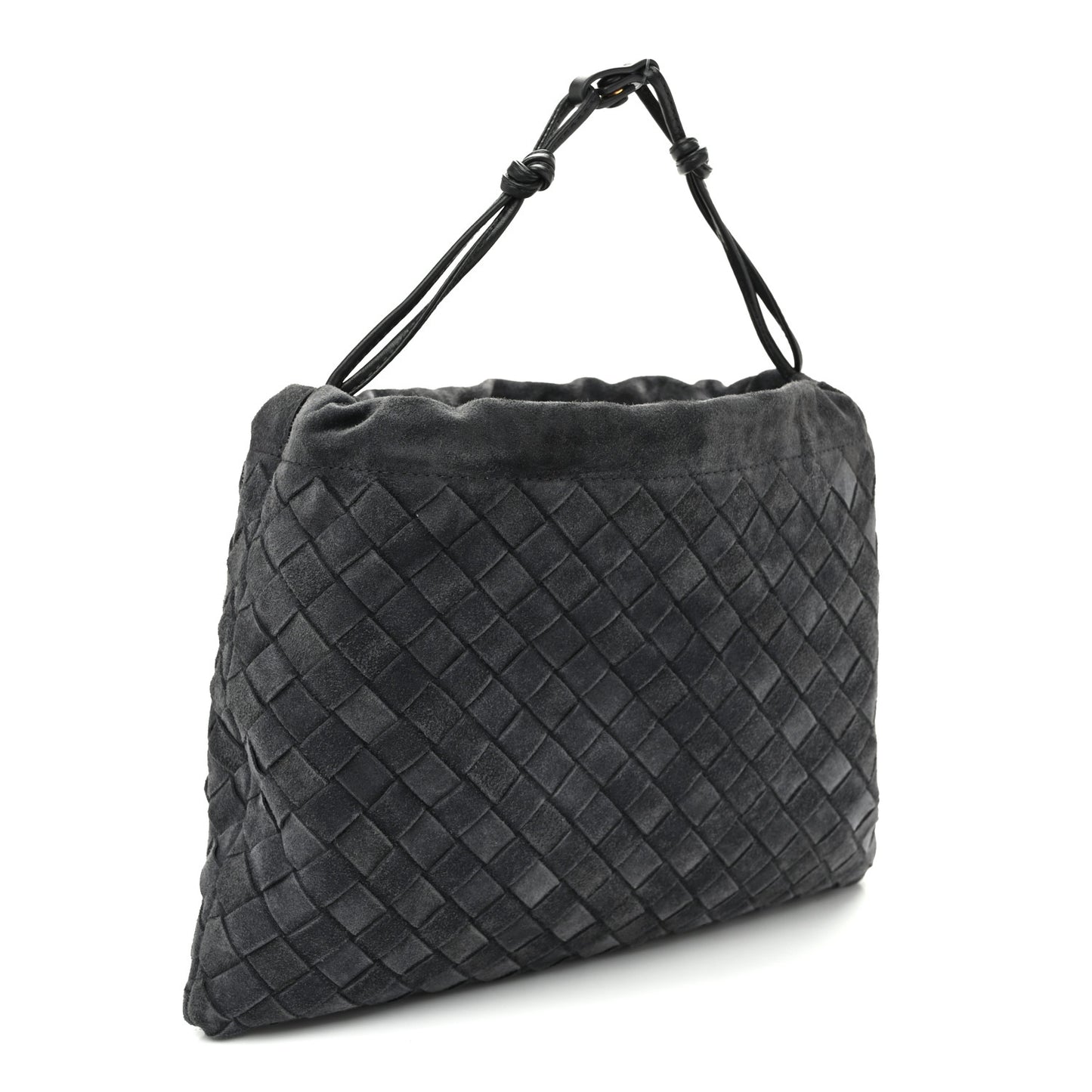 Suede Calfskin Intrecciato Medium Dustbag Grey