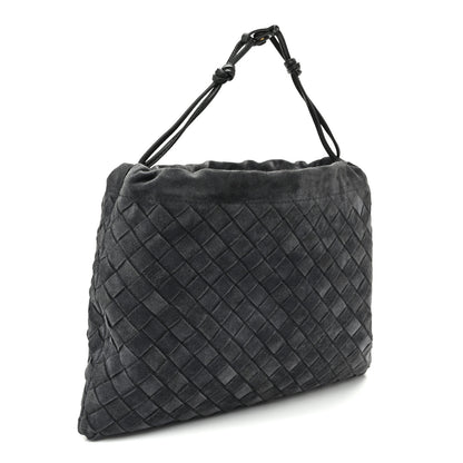 Bottega Veneta Suede Calfskin Intrecciato Medium Dustbag Grey 3 of 9