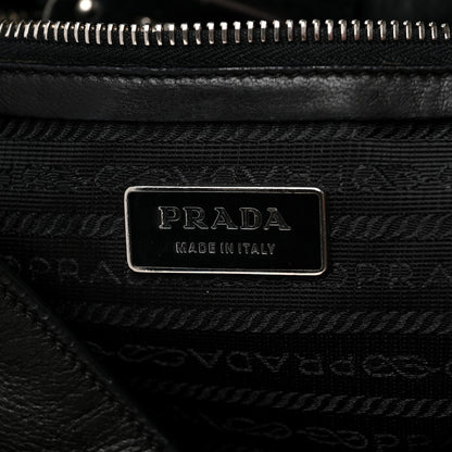 Prada Royal Calf Easy Foldover Pushlock Satchel Black 6 of 10