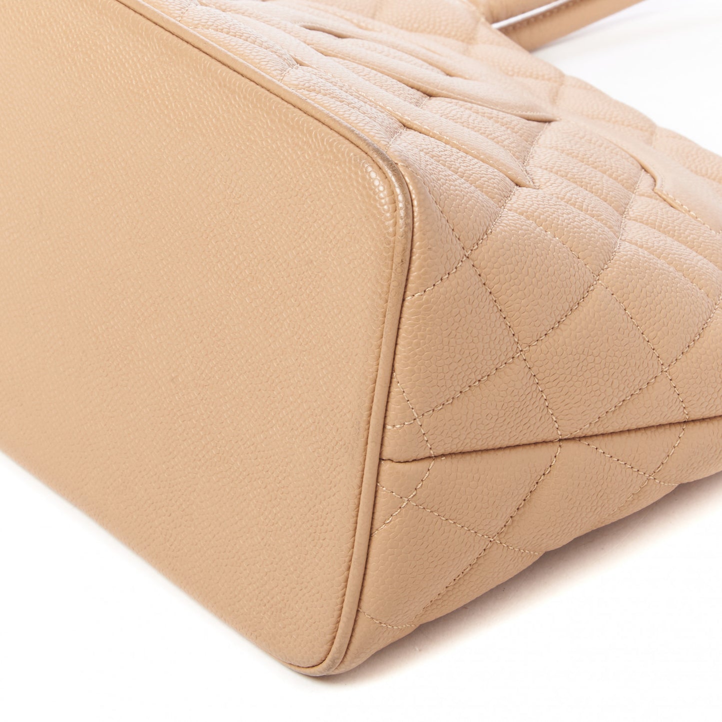 Caviar Quilted Medallion Tote Beige