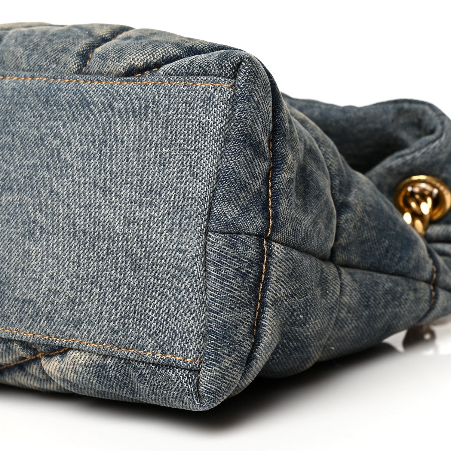 Saint Laurent Denim Quilted Small Loulou Puffer Monogram Chain Satchel Blue Cinnamon 10 of 10