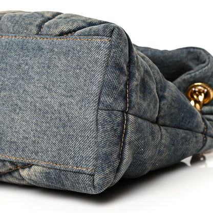 Saint Laurent Denim Quilted Small Loulou Puffer Monogram Chain Satchel Blue Cinnamon 10 of 10