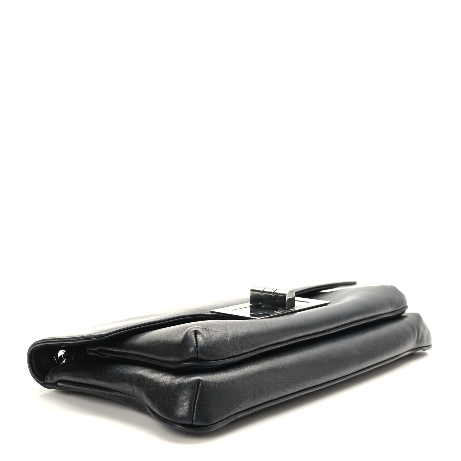 Chanel Lambskin Mademoiselle Lock Flap Pochette Black 4 of 10