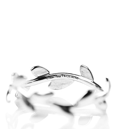 Tiffany Sterling Silver Paloma Picasso Narrow Olive Leaf Band Ring 52 6 4 of 5