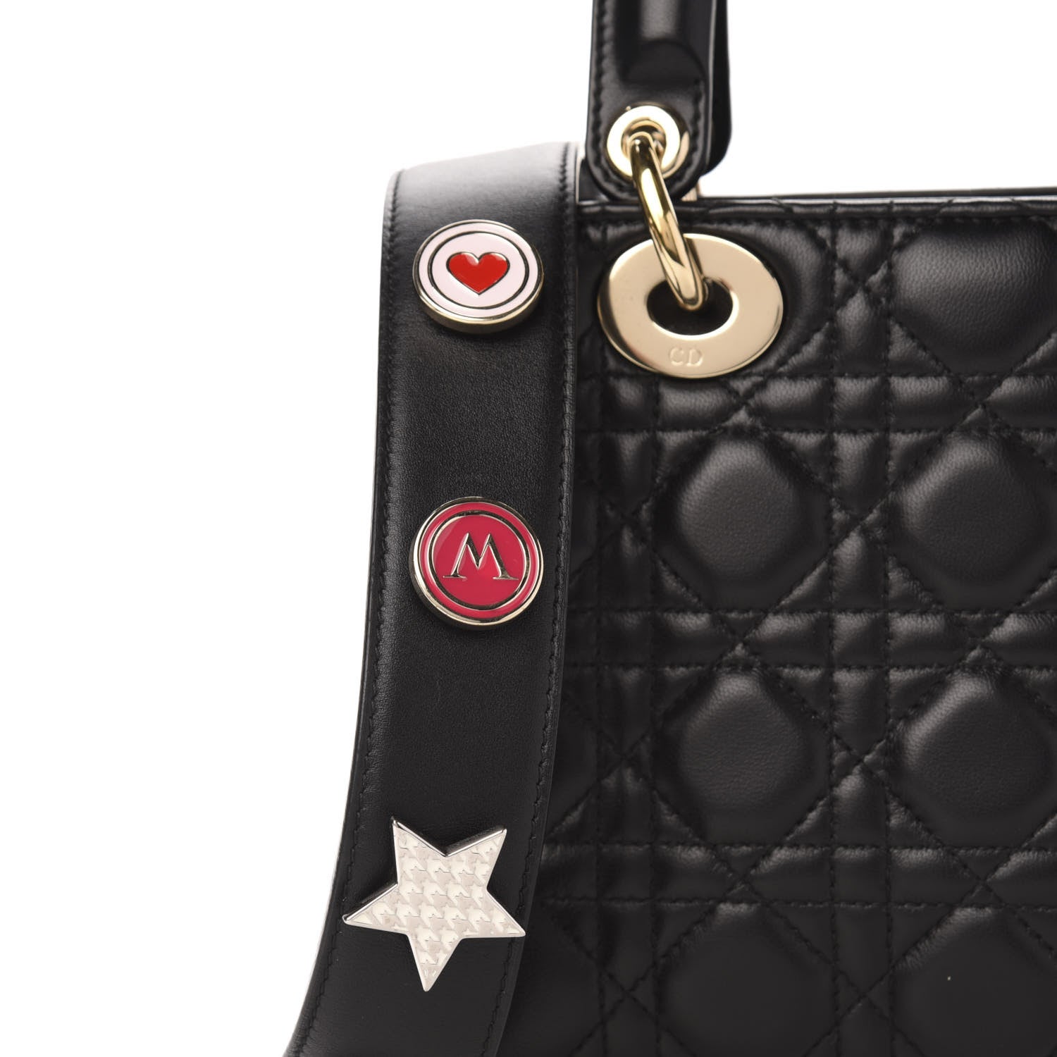 Christian Dior Lambskin Cannage Small Lucky Badges My Lady Dior Black 12 of 13
