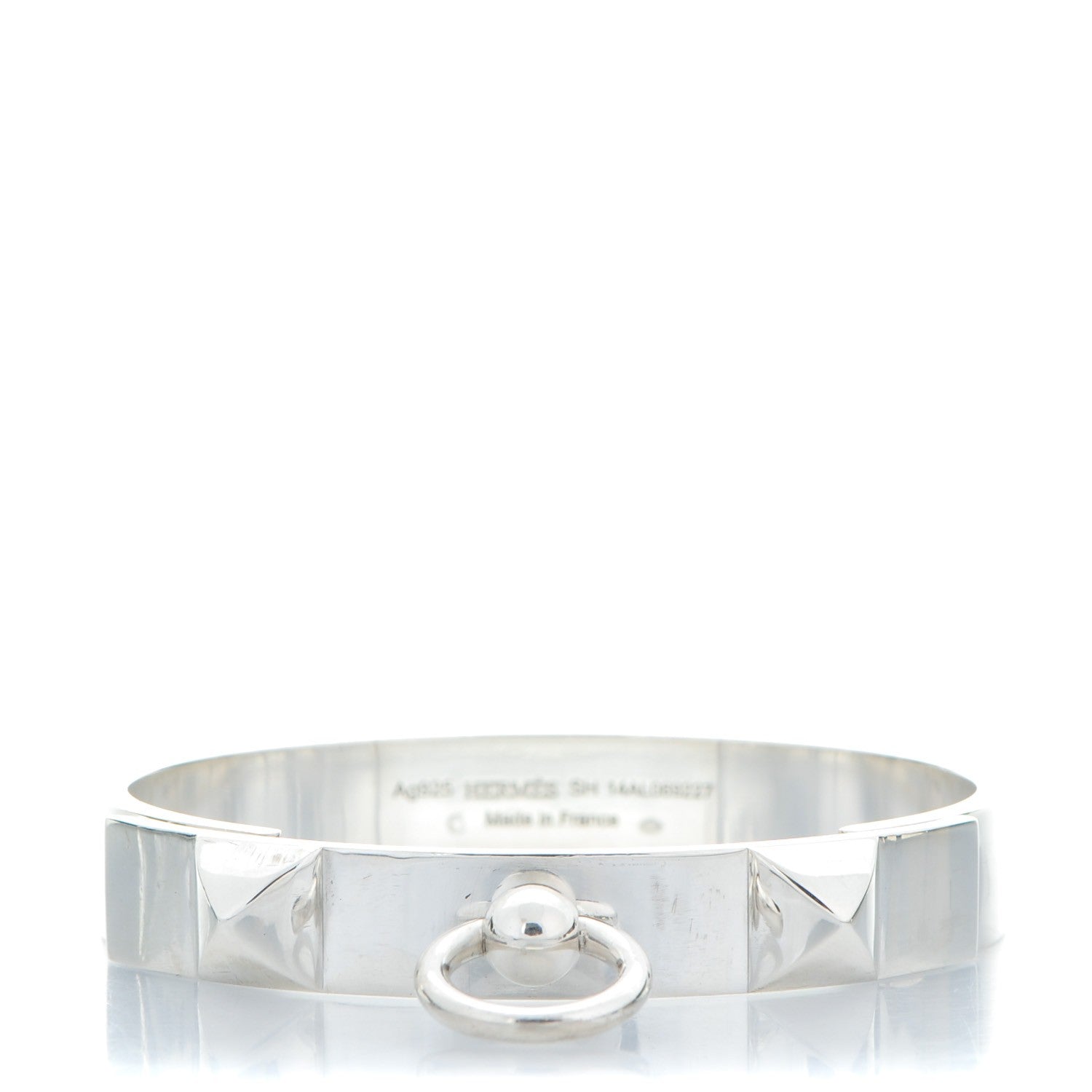 Hermes Sterling Silver PM Collier De Chien Bracelet SH 1 of 5