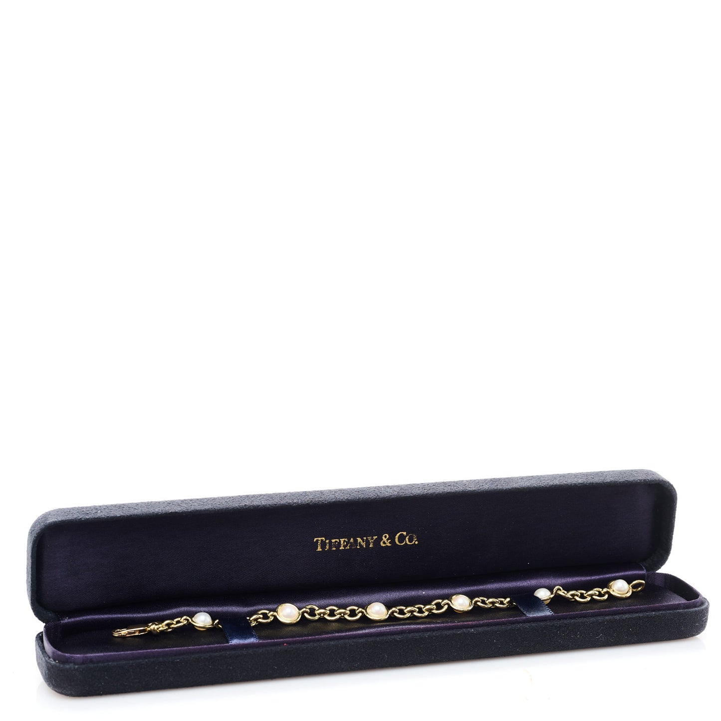 18K Yellow Gold Cultured Pearl Link Bracelet