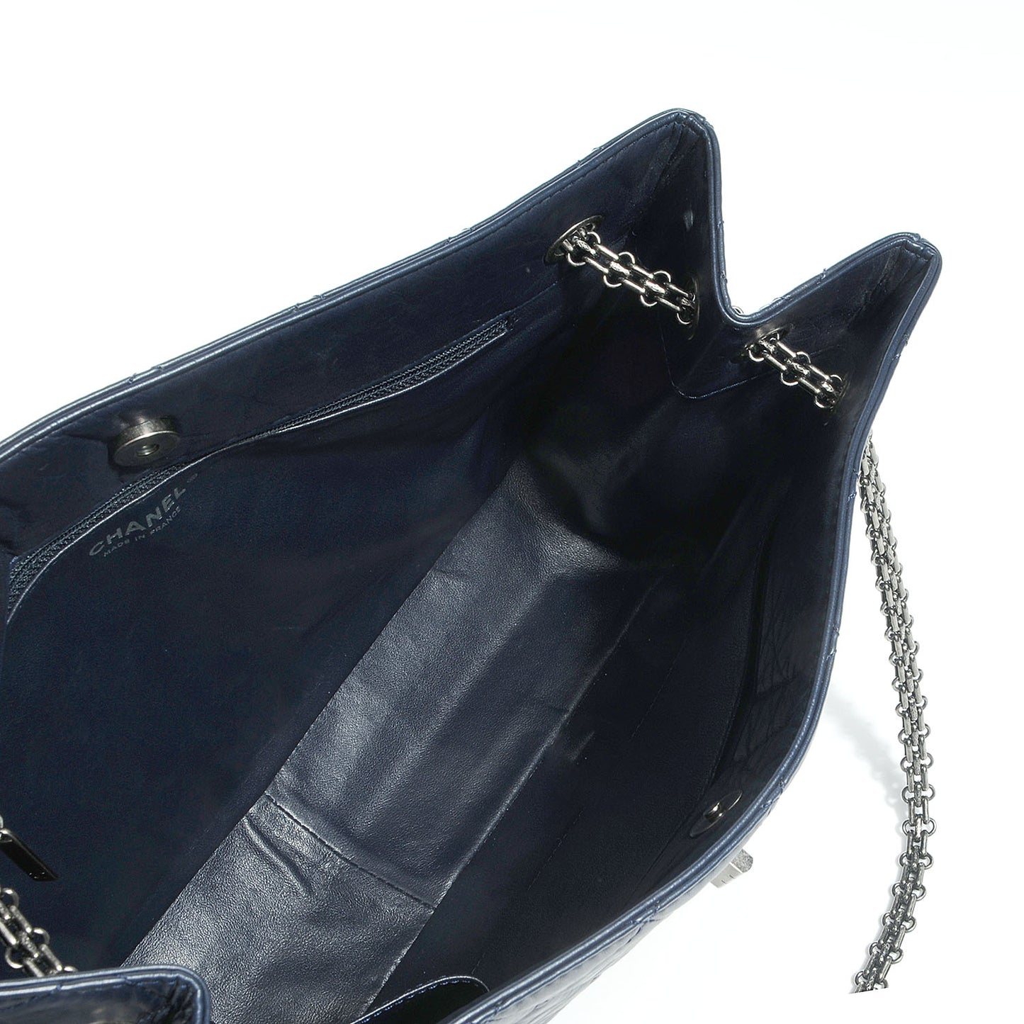 Aged Calfskin Reissue 2.55 Tote Navy Blue