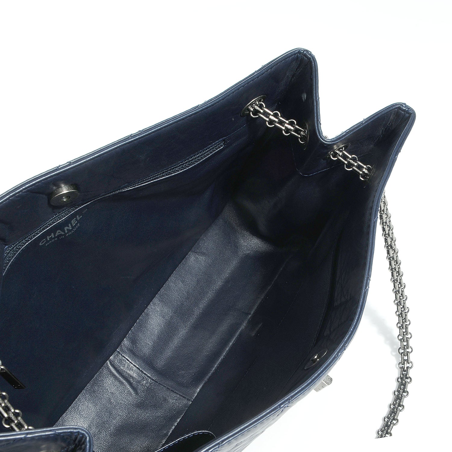 Chanel Aged Calfskin Reissue 2.55 Tote Navy Blue 5 of 7