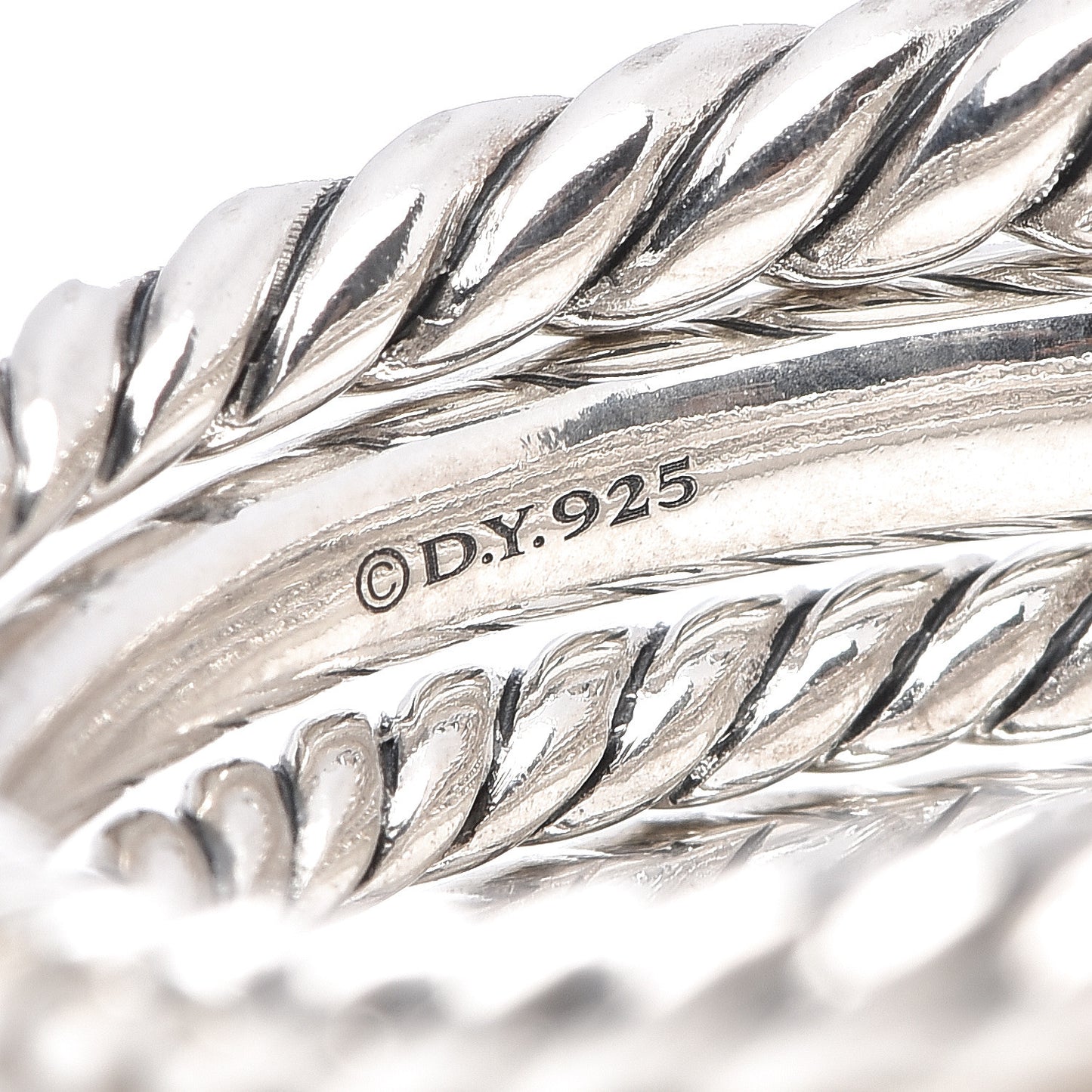 Sterling Silver Diamond 16mm Stax Wide Stacked Ring 56 7.75
