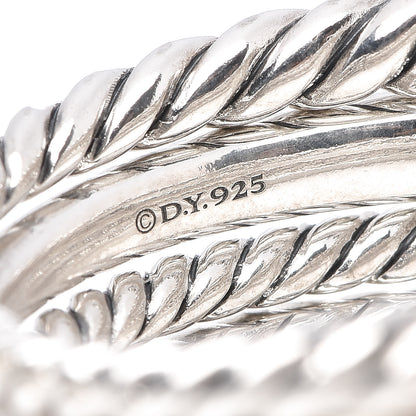 David Yurman Sterling Silver Diamond 16mm Stax Wide Stacked Ring 56 7.75 5 of 5