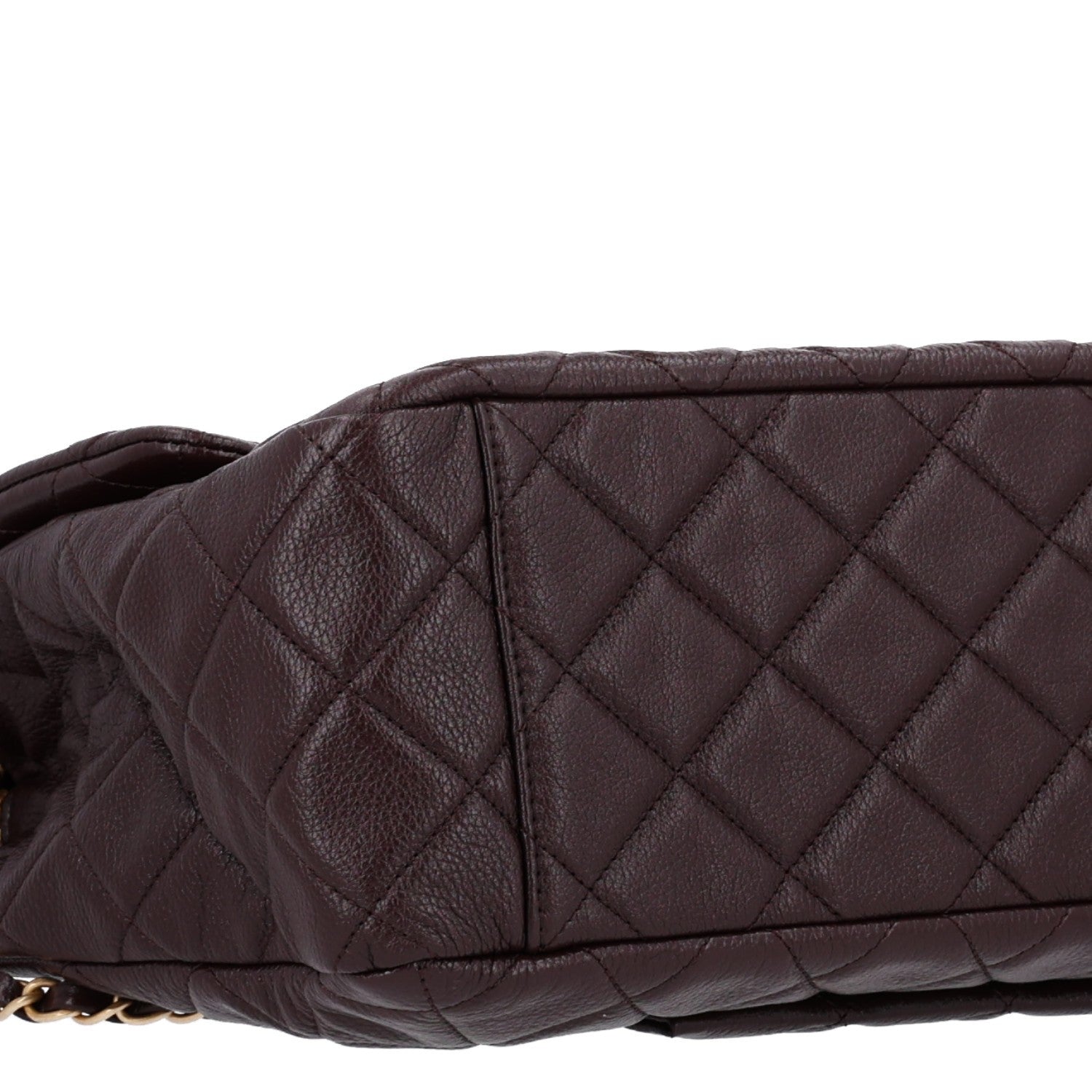 Chanel Grained Calfskin Quilted XXL Travel Flap Bag Burgundy 10 of 11