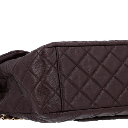 Chanel Grained Calfskin Quilted XXL Travel Flap Bag Burgundy 10 of 11