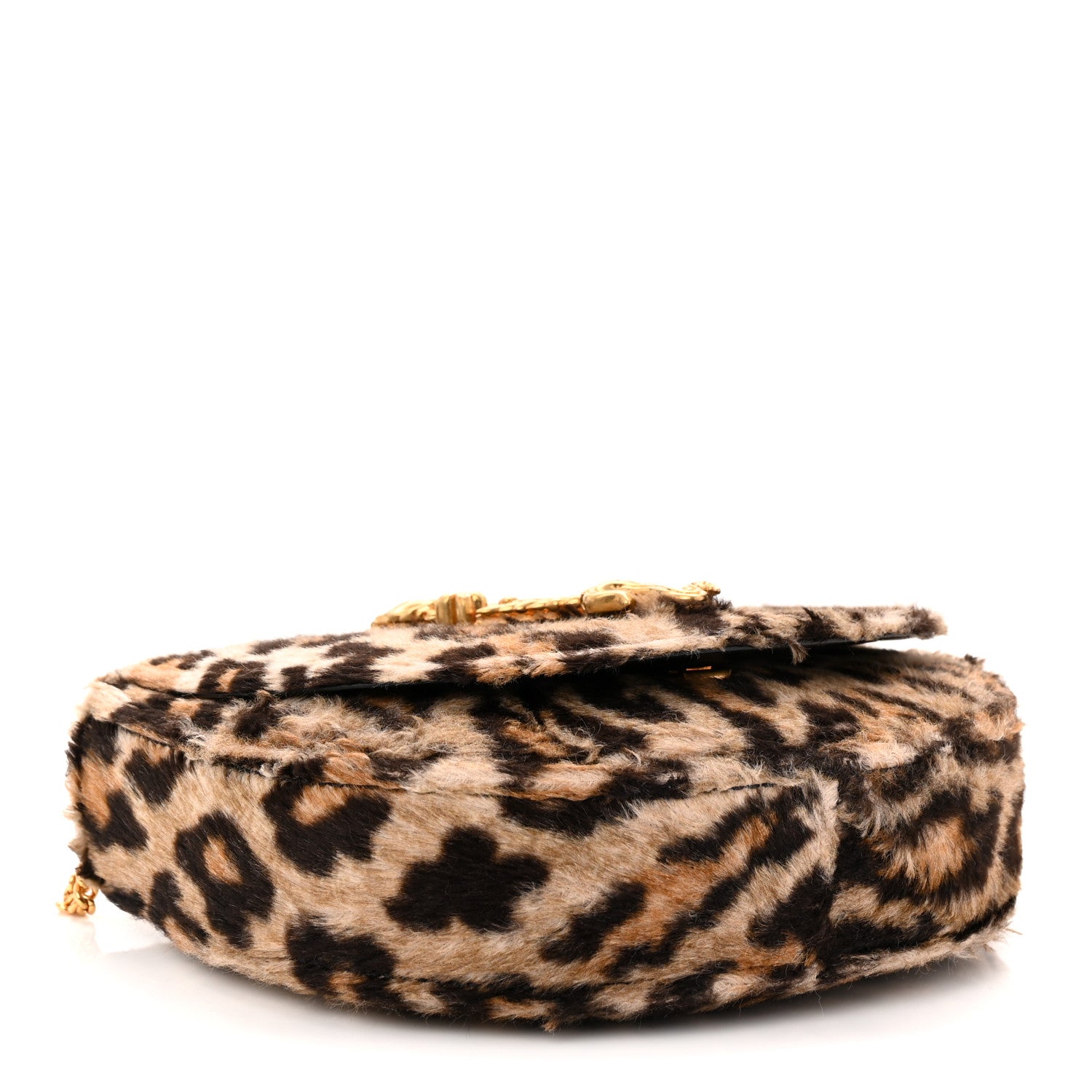 Versace Faux Fur Leopard Virtus Belt Bag Black 4 of 10