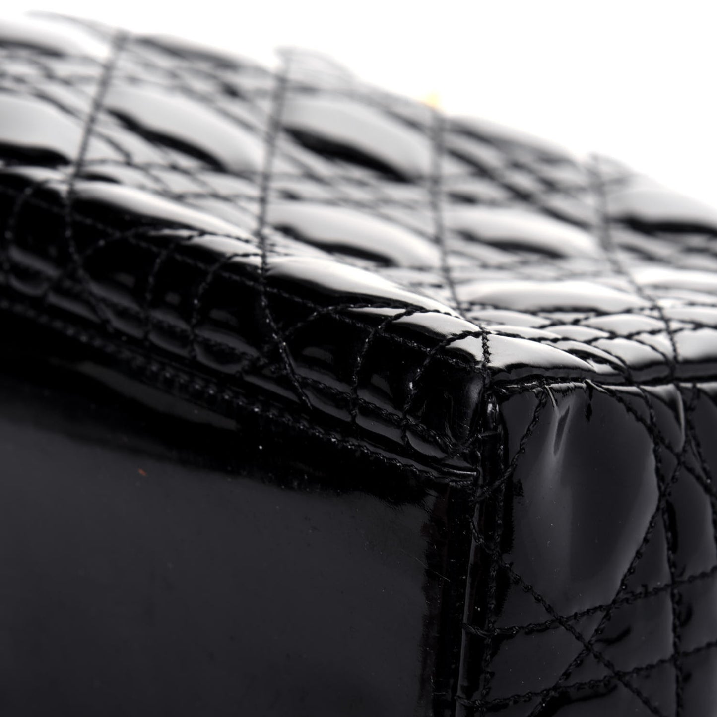 Patent Cannage Medium Lady Dior Black