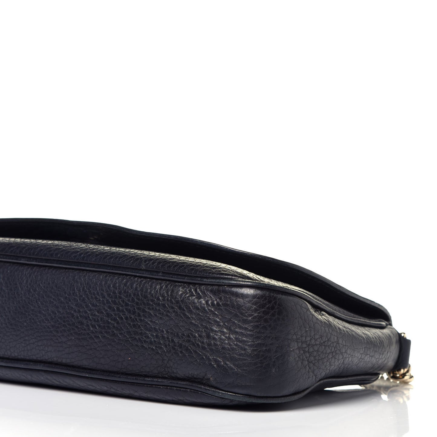 Pebbled Calfskin Medium Soho Flap Crossbody Black
