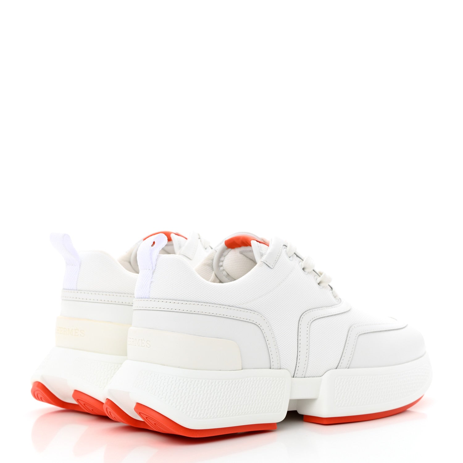 Hermes Mesh Calfskin Womens Giga Sneakers 38 White 4 of 11