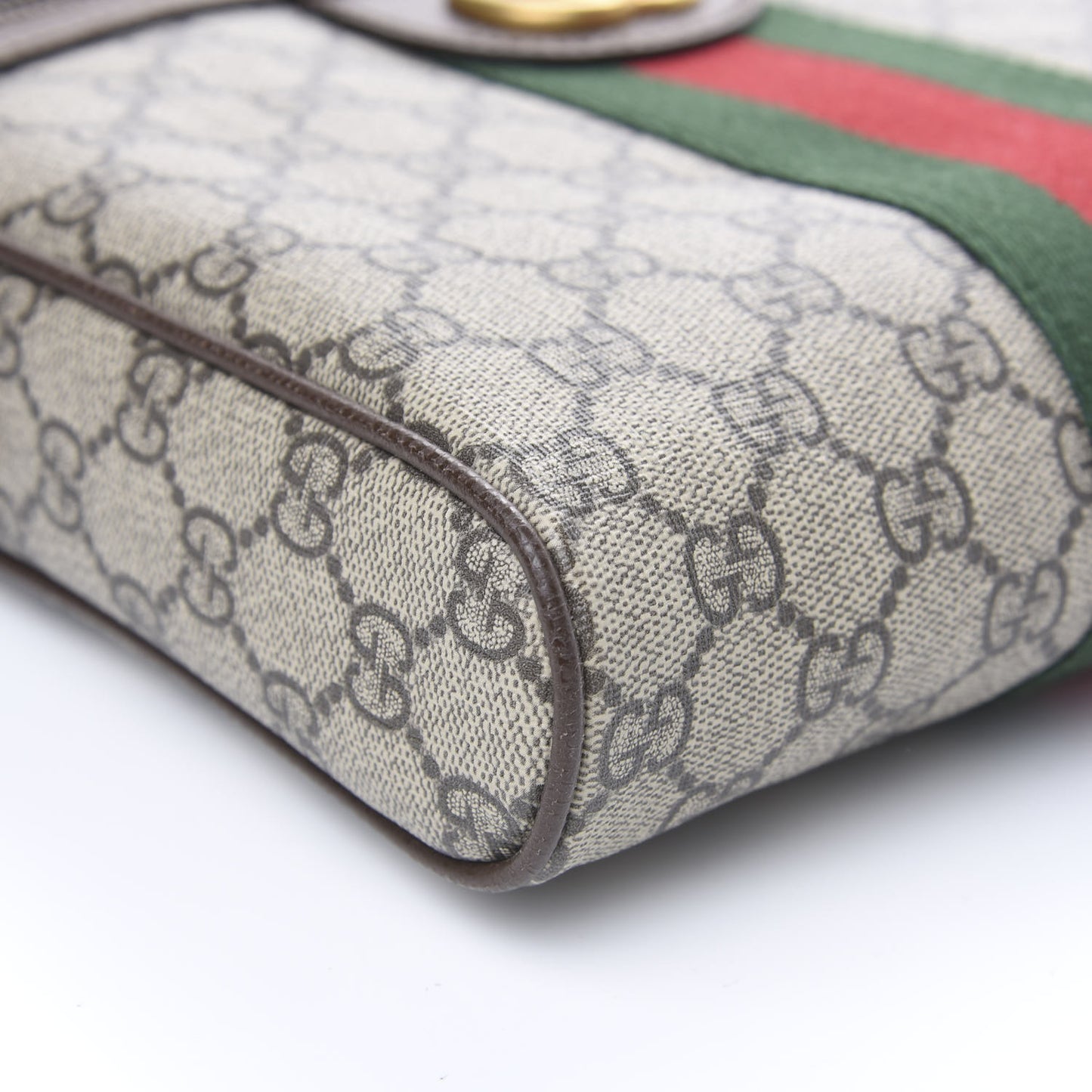 GG Supreme Monogram Web Small Ophidia Messenger Bag Brown