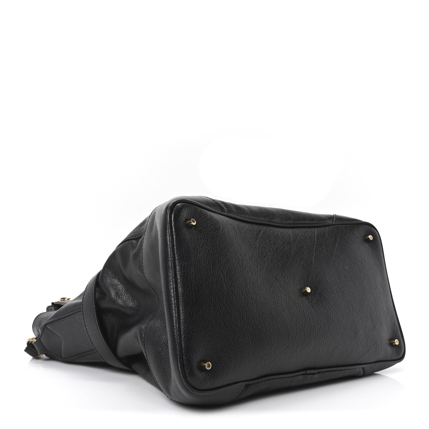 Grainy Calfskin Larsen Shoulder Bag Black