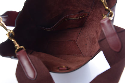 Celine Natural Calfskin Sangle Bucket Bag Red Wood 5 of 18