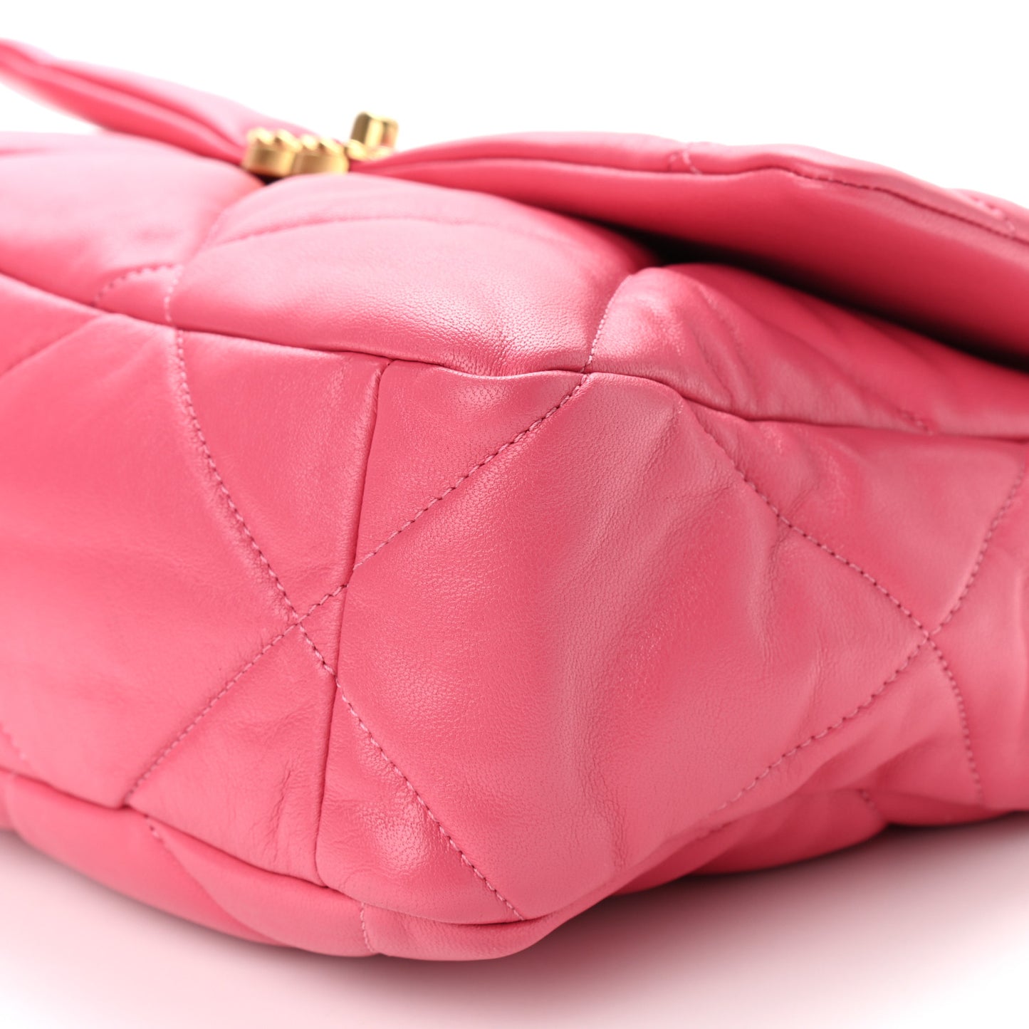 Goatskin Quilted Large Chanel 19 Flap Dark Pink
