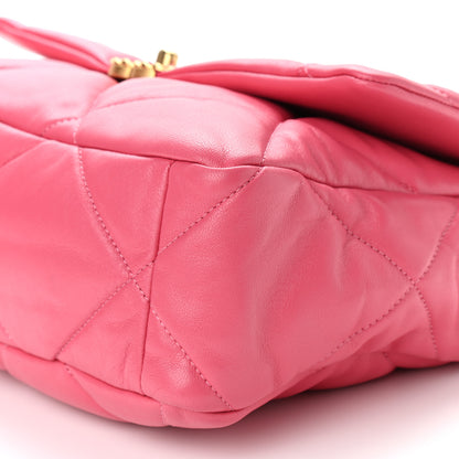 Chanel Goatskin Quilted Large Chanel 19 Flap Dark Pink 9 of 9